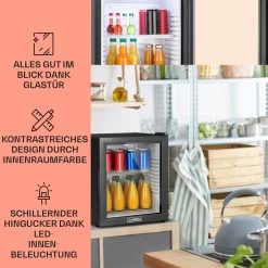MKS-13 Minibar Mini-Kühlschrank 3 Temperaturen 30L 23 DB Glastür -Küchengeräte Geschäft 10005440 DE 0003 usp