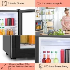 MKS-13 Minibar Mini-Kühlschrank 3 Temperaturen 30L 23 DB Glastür -Küchengeräte Geschäft 10005440 DE 0005 usp