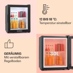 MKS-13 Minibar Mini-Kühlschrank 3 Temperaturen 30L 23 DB Glastür -Küchengeräte Geschäft 10005440 de 0004 usp