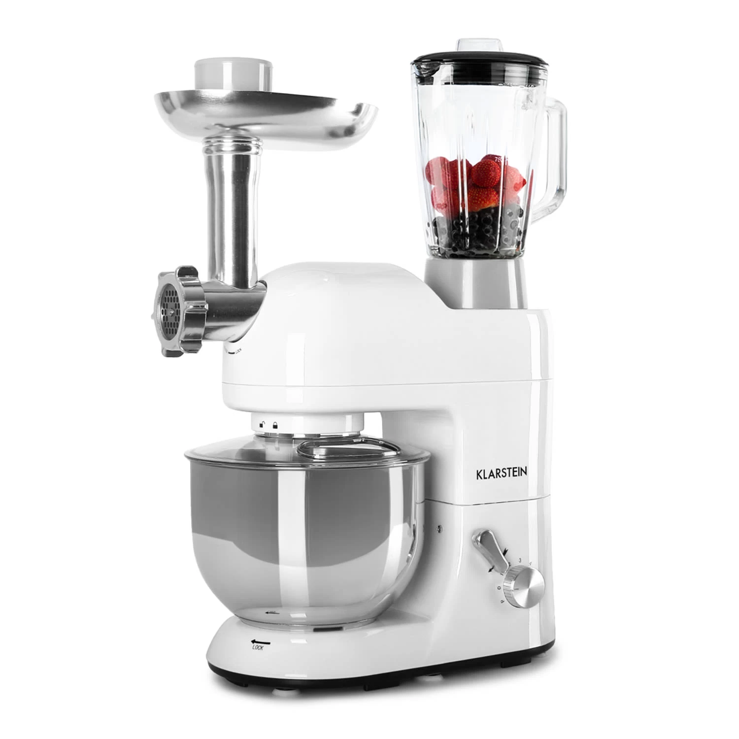 Lucia Küchenmaschine 3-in-1 2000 W / 2,7 PS 5 Ltr Edelstahl BPA-frei 3 Lucia Küchenmaschine 3-in-1 2000 W / 2,7 PS 5 Ltr Edelstahl BPA-frei