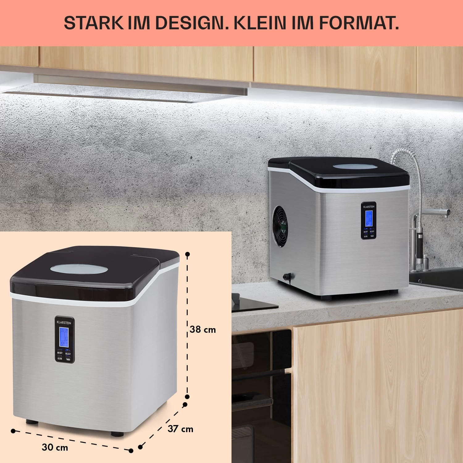 Mr. Black-Frost Eismaschine 150W Edelstahl Schwarz 15kg 8 Mr. Black-Frost Eismaschine 150W Edelstahl Schwarz 15kg – Bild 6