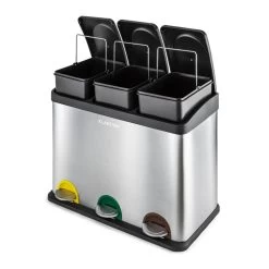 Ökosystem Edelstahl-Tretabfalleimer 45 Liter Recycling -Küchengeräte Geschäft 10024130 yy 0004 titel Klarstein oekosystem Muelleimer 3er