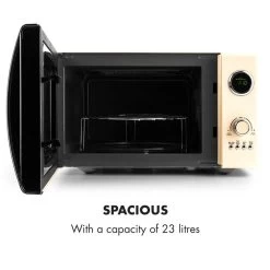 Fine Dinesty 2in1-Mikrowellen-Ofen Retro 23L 1000W 12 Programme Creme -Küchengeräte Geschäft 10027095 yy 0006 logo Klarstein Fine Dinesty 2in1 Mikrowellen Ofen creme