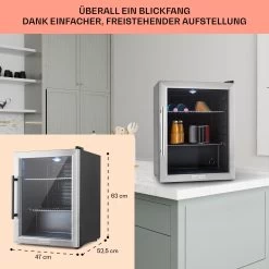 Beersafe XL Kühlschrank 60 Liter 2 Böden Panoramaglastür Edelstahl -Küchengeräte Geschäft 10027672 DE 0006 usp