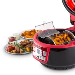 VitAir Turbo Heißluftfritteuse Rot-schwarz 1400W Grillen Backen 9l -Küchengeräte Geschäft 10028289 yy 0009 ambient 03 Klarstein VitAir Heissluftfritteuse