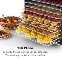 Fruit Jerky Steel 10 Dörrautomat 10 Etagen 1000 W Fläche: 1,5 M² Timer -Küchengeräte Geschäft 10028437 de 0004 logo