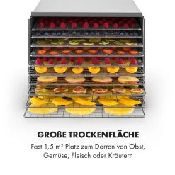 Fruit Jerky Steel 10 Dörrautomat 10 Etagen 1000 W Fläche: 1,5 M² Timer -Küchengeräte Geschäft 10028437 de 0006 logo