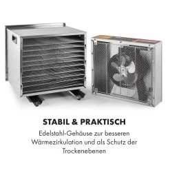 Fruit Jerky Steel 10 Dörrautomat 10 Etagen 1000 W Fläche: 1,5 M² Timer -Küchengeräte Geschäft 10028437 de 0007 logo