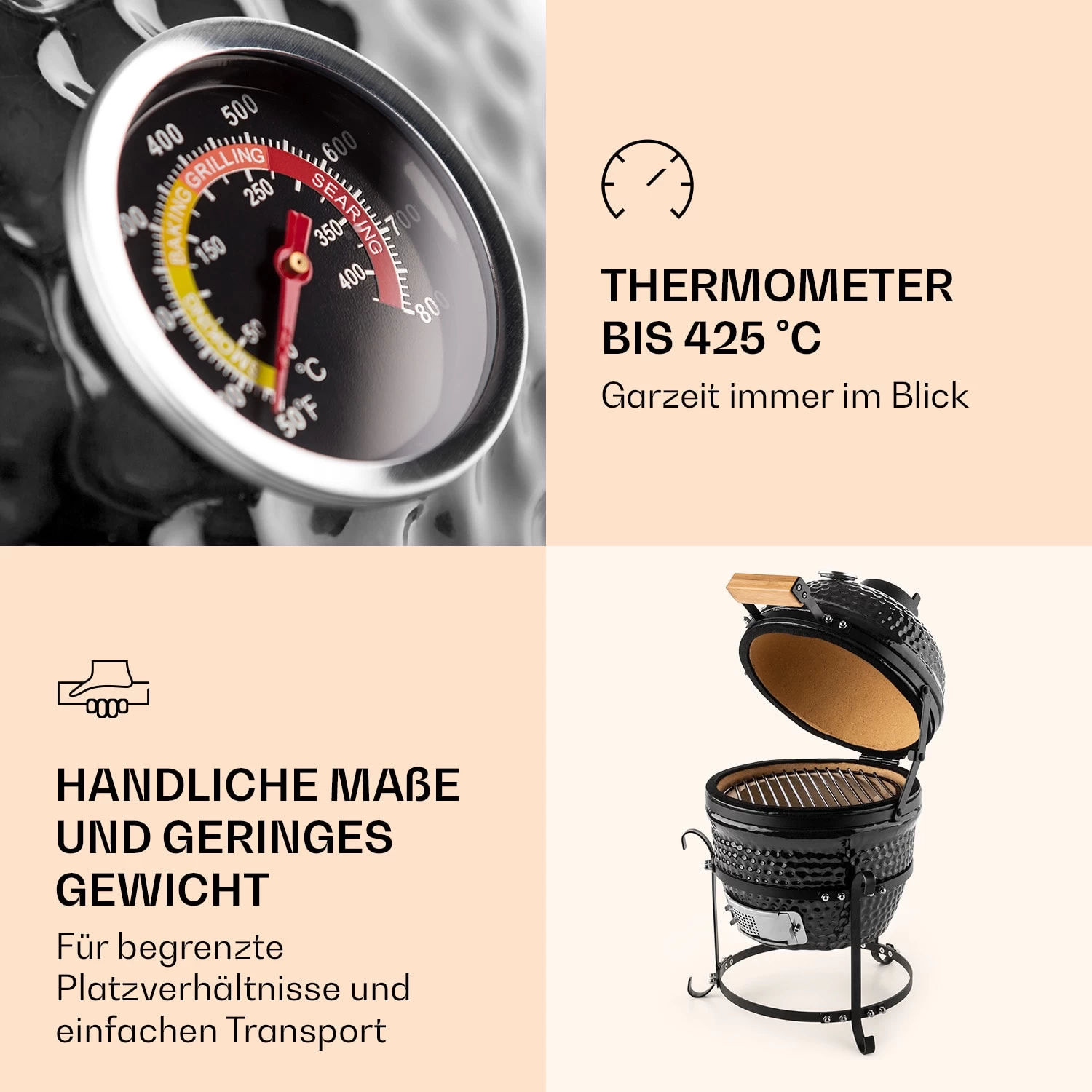 Princesize Kamado-Grill Keramikgrill Edelstahl-Grillrost Smoker BBQ 7 Princesize Kamado-Grill Keramikgrill Edelstahl-Grillrost Smoker BBQ – Bild 5