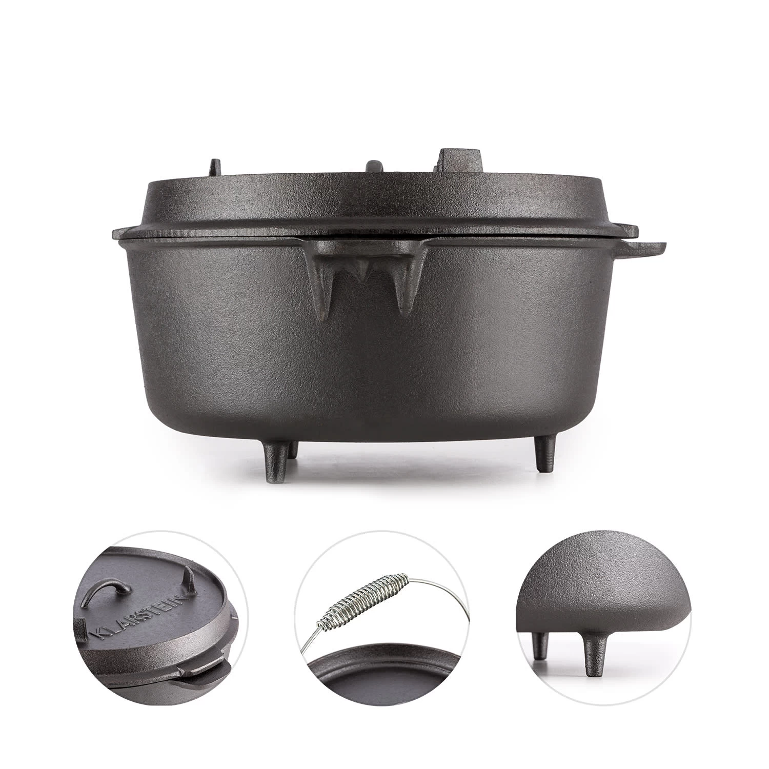 Hotrod 145 Dutch Oven BBQ-Topf 12 Qt / 11,4 Liter Gusseisen Schwarz 6 Hotrod 145 Dutch Oven BBQ-Topf 12 Qt / 11,4 Liter Gusseisen Schwarz – Bild 4