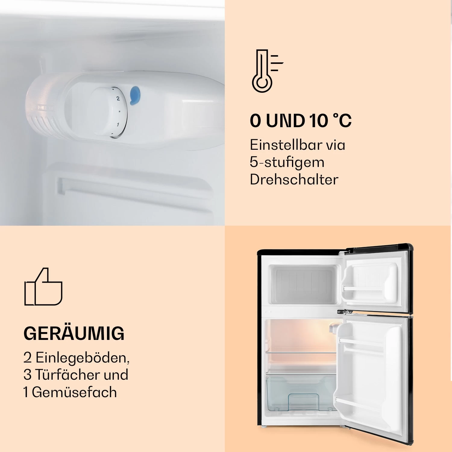 Monroe Kühl- & Gefrierkombination 61/24 Liter 0 - 10 °C 70 Watt 6 Monroe Kühl- & Gefrierkombination 61/24 Liter 0 - 10 °C 70 Watt – Bild 4