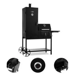 Fleischbrocken Holzkohlegrill Smoker Räucherofen BBQ-Grill Schwarz 13 Fleischbrocken Holzkohlegrill Smoker Räucherofen BBQ-Grill Schwarz -Küchengeräte Geschäft 10030554 yy 0005 detail Professional charcoal grill and smoker