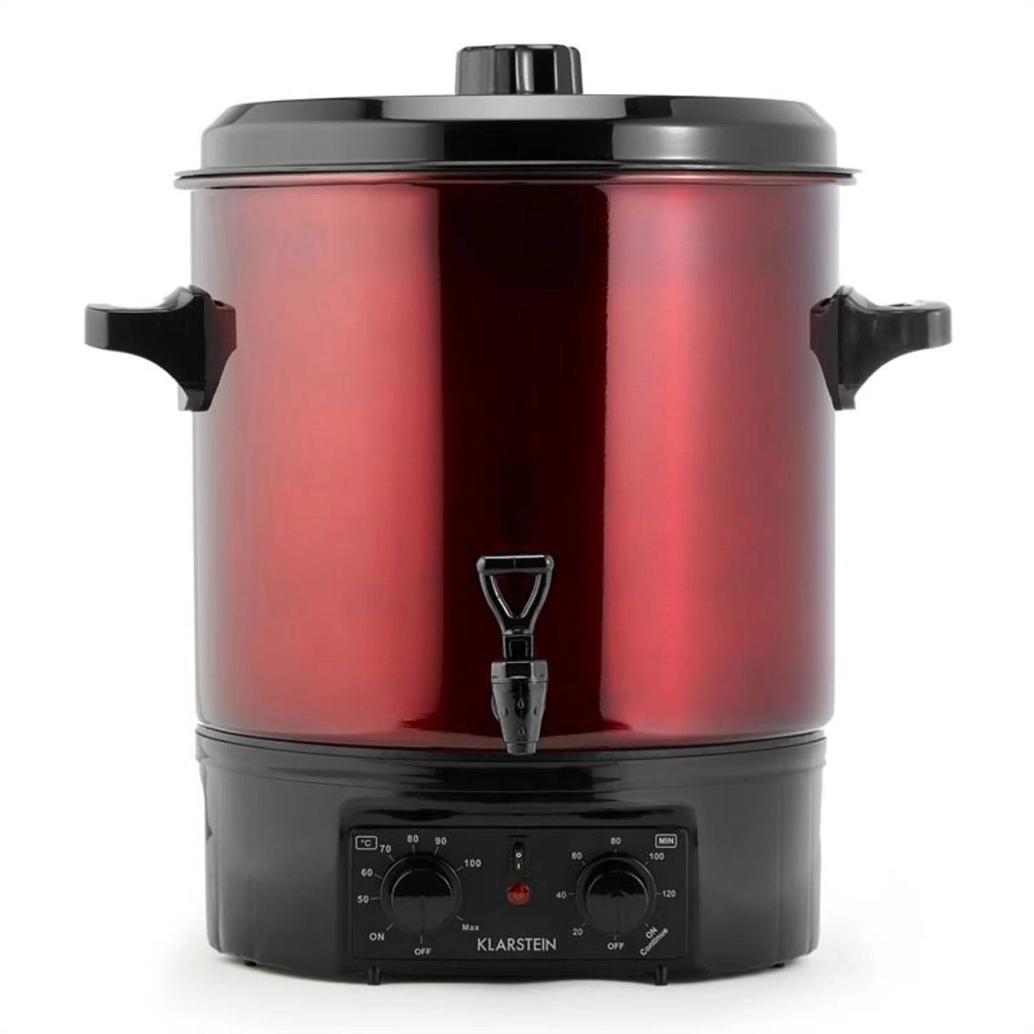 Biggie Einkochautomat Edelstahl 27 Liter 2000W Timer Rot 4 Biggie Einkochautomat Edelstahl 27 Liter 2000W Timer Rot – Bild 2