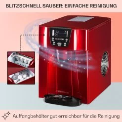 Ice Volcano 2G Eismaschine LED 12kg Je 24h 2l 6-12min Rot -Küchengeräte Geschäft 10030849 DE 0005 usp