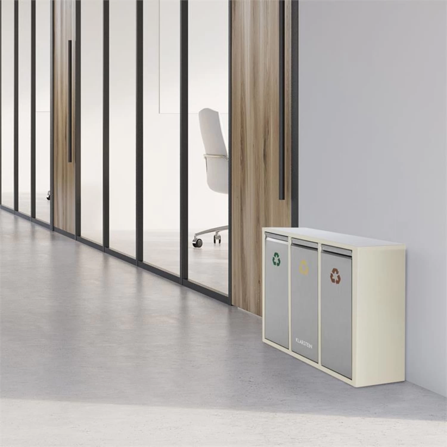 Ordnungshüter 3 Mülleimer Mülltrenner 45L (3 X 15 L) Cremebeige 6 Ordnungshüter 3 Mülleimer Mülltrenner 45L (3 X 15 L) Cremebeige – Bild 4