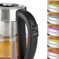 Ostfriese Wasserkocher 2-in-1 Teekocher 1,7L 2200W LED Edelstahl Glas -Küchengeräte Geschäft 10031479 yy 0004 detail Klarstein Ostfriese Wasserkocher Edelstahl Glas