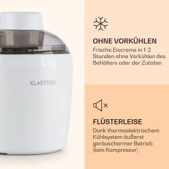 Schneeflöckchen Eiscremebereiter Thermoelektrisch 700ml Leise Weiß -Küchengeräte Geschäft 10031663 de 0003 logo