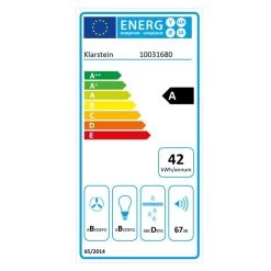 Sabia Dunstabzugshaube Sicherheitsglas Kopffrei 60cm Wandanbau Schwarz -Küchengeräte Geschäft 10031680 energy label