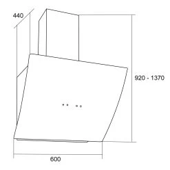 Annabelle 60 Dunstabzugshaube Glas 595 M³/h Touch-Armatur Schwarz -Küchengeräte Geschäft 10031905 yy 0008 dimensions