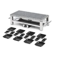 Schmelzlette Raclette 1500W Naturstein-Platte Edelstahlgehäuse -Küchengeräte Geschäft 10032028 yy 0004 detail Klarstein Schmelzlette Raclette 1500W Edelstahl