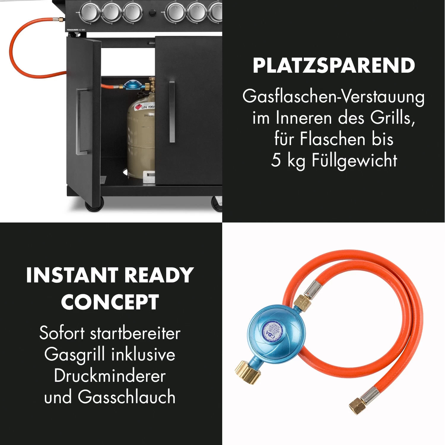 Tomahawk 4.2 SBG Gasgrill 6 Brenner 20,7 KW 64x42cm Grill Edelstahl 10 Tomahawk 4.2 SBG Gasgrill 6 Brenner 20,7 KW 64x42cm Grill Edelstahl – Bild 8