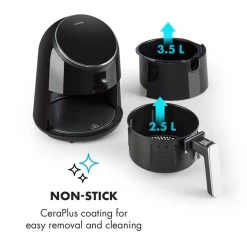 AirVital Heißluftfritteuse 1300W 2,5l CeraPlus-Antihaft Touch Schwarz -Küchengeräte Geschäft 10032332 yy 0006 logo Klarstein AirVital Heissluftfritteuse 1300W schwarz