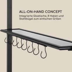 Steakhouse Grilldach 220x215x140cm PE 180 G/m² Flammhemmend Stahl Grau -Küchengeräte Geschäft 10032523 de 0004 logo