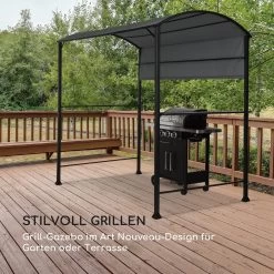Steakhouse Grilldach 220x215x140cm PE 180 G/m² Flammhemmend Stahl Grau -Küchengeräte Geschäft 10032523 de 0005 logo