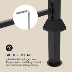 Steakhouse Grilldach 220x215x140cm PE 180 G/m² Flammhemmend Stahl Grau -Küchengeräte Geschäft 10032523 de 0008 logo