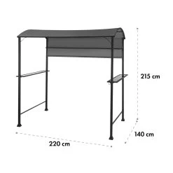 Steakhouse Grilldach 220x215x140cm PE 180 G/m² Flammhemmend Stahl Grau -Küchengeräte Geschäft 10032523 yy 0011 logo