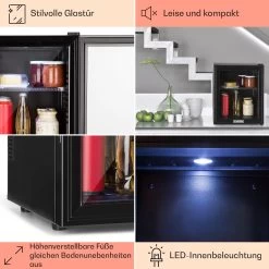 Brooklyn 32 Mini-Kühlschrank Glastür LED Ablage -Küchengeräte Geschäft 10032779 DE 0005 usp