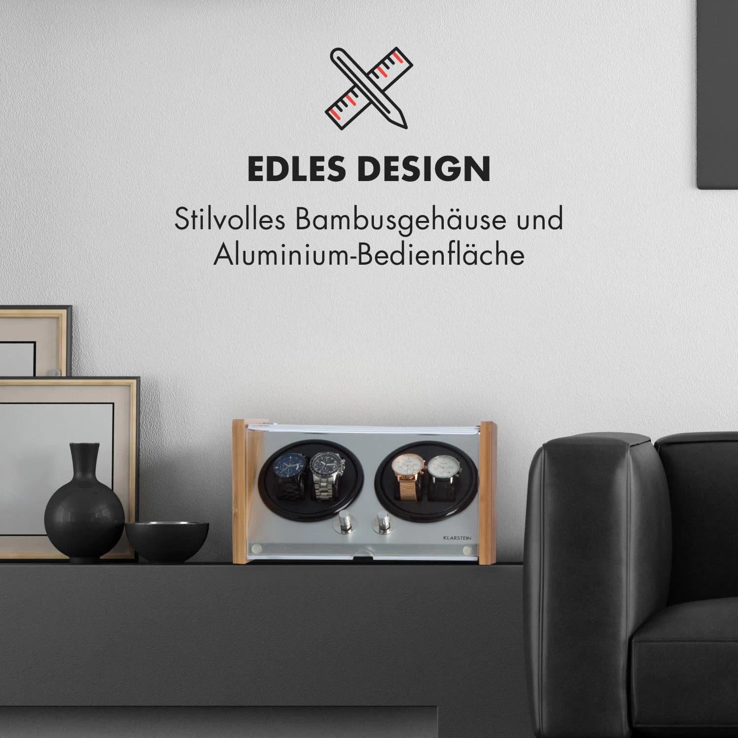 Hanoi 4 Uhrenbeweger, 4 Uhren, 3 Geschwindigkeiten, 4 Modi, Bambus 7 Hanoi 4 Uhrenbeweger, 4 Uhren, 3 Geschwindigkeiten, 4 Modi, Bambus – Bild 5