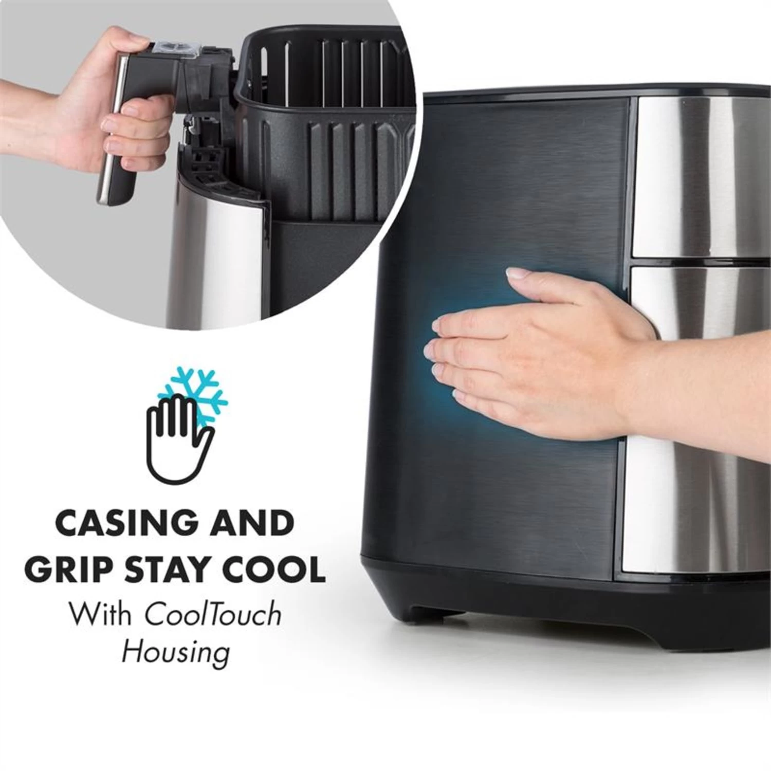 AeroVital Heißluftfritteuse 1700W 5,4 Liter Timer Edelstahl Silber 8 AeroVital Heißluftfritteuse 1700W 5,4 Liter Timer Edelstahl Silber – Bild 6