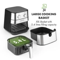 AeroVital Heißluftfritteuse 1700W 5,4 Liter Timer Edelstahl Silber 20 AeroVital Heißluftfritteuse 1700W 5,4 Liter Timer Edelstahl Silber -Küchengeräte Geschäft 10032848 yy 0009 logo Klarstein AeroVital Heissluftfritteuse silber reedit