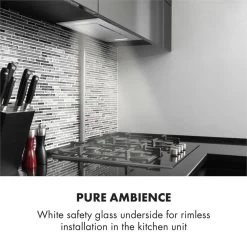 Hektor Dunstabzugshaube Einbau 52cm Abluft: 530 M³/h LED Touch Glas -Küchengeräte Geschäft 10032862 uk 0002 logo Klarstein Hektor Dunstabzugshaube Einbau weiss