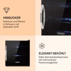 Beersafe L Onyx Kühlschrank 47 Liter 2 Böden Panoramaglastür. 11 Beersafe L Onyx Kühlschrank 47 Liter 2 Böden Panoramaglastür. -Küchengeräte Geschäft 10032870 de 0003 logo