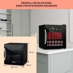 Beersafe L Onyx Kühlschrank 47 Liter 2 Böden Panoramaglastür. 14 Beersafe L Onyx Kühlschrank 47 Liter 2 Böden Panoramaglastür. -Küchengeräte Geschäft 10032870 de 0006 usp