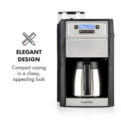 Aromatica II Thermo Kaffeemaschine, Mahlwerk, 1,25 L, Silber -Küchengeräte Geschäft 10032875 yy 0003 logo Klarstein Aromatica II Thermo Kaffeemaschine silber