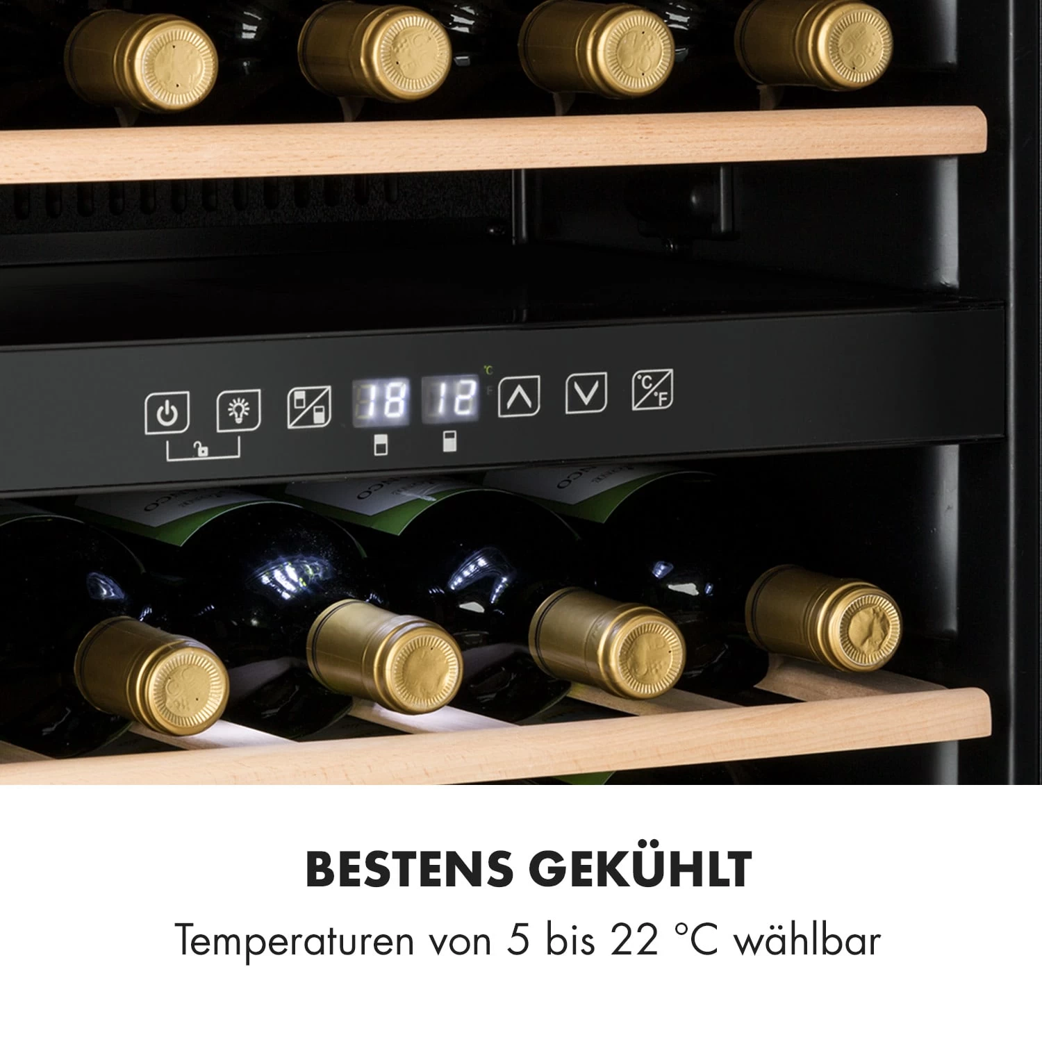Vinamour 29 Duo Weinkühlschrank 2 Zonen 80L/29 Flaschen 5-22°C Touch 7 Vinamour 29 Duo Weinkühlschrank 2 Zonen 80L/29 Flaschen 5-22°C Touch – Bild 5