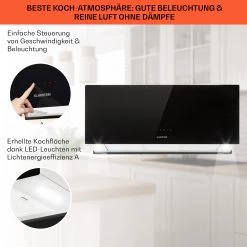 Kronleuchter XL Inselabzugshaube 90cm Umluft 590m³/h LED Touch Schwarz -Küchengeräte Geschäft 10033108 de 0004 usp
