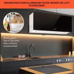 Kronleuchter XL Inselabzugshaube 90cm Umluft 590m³/h LED Touch Schwarz -Küchengeräte Geschäft 10033108 de 0006 usp