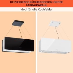 Kronleuchter XL Inselabzugshaube 90cm Umluft 590m³/h LED Touch Schwarz -Küchengeräte Geschäft 10033108 de 0007 usp