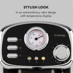 Espressionata Gusto Espressomaschine 1100W 15 Bar Druck Schwarz -Küchengeräte Geschäft 10033209 yy 0003 logo Klarstein Espressionata Gusto Espressomaschine