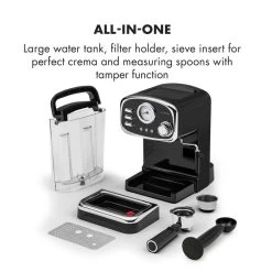 Espressionata Gusto Espressomaschine 1100W 15 Bar Druck Schwarz -Küchengeräte Geschäft 10033209 yy 0008 logo Klarstein Espressionata Gusto Espressomaschine reedit