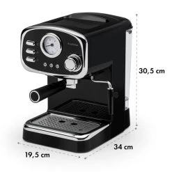 Espressionata Gusto Espressomaschine 1100W 15 Bar Druck Schwarz -Küchengeräte Geschäft 10033209 yy 0009 logo Klarstein Espressionata Gusto Espressomaschine