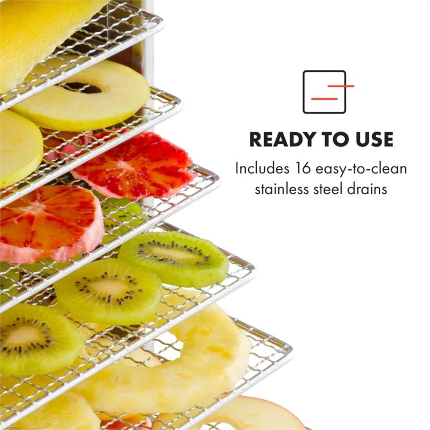 Master Jerky 16 Dörrautomat 1500W 40-90 °C 15h-Timer Edelstahl – Bild 3