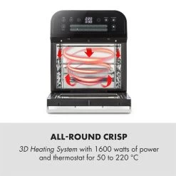 AeroVital Cube Heißluftfritteuse 1600W 12l Timer 16 Programme Schwarz 12 AeroVital Cube Heißluftfritteuse 1600W 12l Timer 16 Programme Schwarz -Küchengeräte Geschäft 10033248 yy 0003 logo Klarstein AeroVital Cube Heissluftfritteuse schwarz reedit