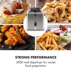 Family Fry Fritteuse 3000W Oil Drain Technology Edelstahl Silber -Küchengeräte Geschäft 10033342 yy 0002 logo Klarstein Family Fry Fritteuse 3000W silber