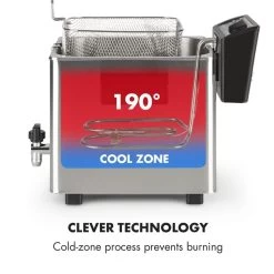 Family Fry Fritteuse 3000W Oil Drain Technology Edelstahl Silber -Küchengeräte Geschäft 10033342 yy 0006 logo Klarstein Family Fry Fritteuse 3000W silber