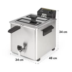 Family Fry Fritteuse 3000W Oil Drain Technology Edelstahl Silber -Küchengeräte Geschäft 10033342 yy 0010 logo Klarstein Family Fry Fritteuse 3000W silber